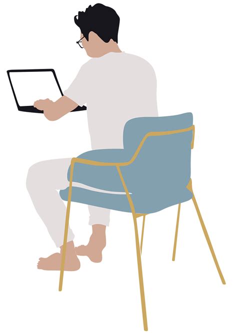 Man Working On Laptop Vector Toffu Co Vector Illustration People