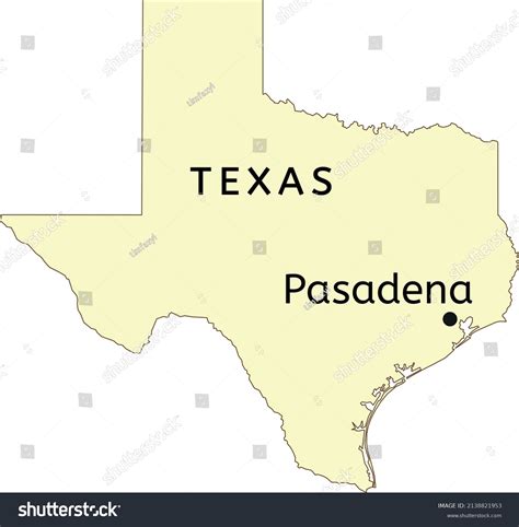 Pasadena City Location On Texas Map Stock Vector (Royalty Free