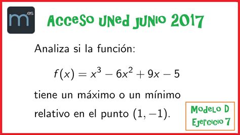 M Ximos Y M Nimos Relativos De Una Funci N Bachillerato Youtube