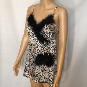 Seductive Wear Intimates Sleepwear Nwot Feather Trim Sexy Lingerie Nighty Set Poshmark