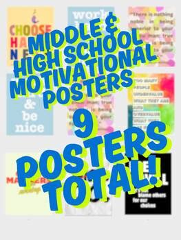 motivational posters   middle school high school classroom