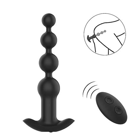Plug anal vibratório recarregável escalonado vibrador e controle remoto Tulipa Sex Shop