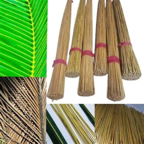 coconut tree leaf broom stick  cleaning floors surfaces