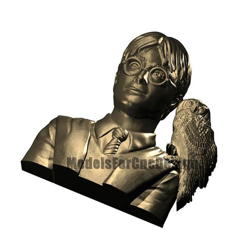 Harry Potter And The Owl Stl File For Cnc Route 3d Model Cnc Etsy