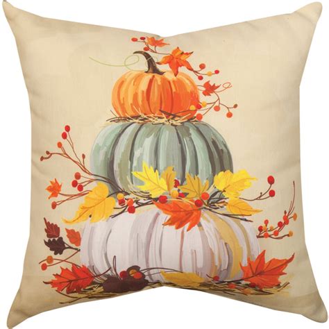 Stacked Pumpkins Indoor Outdoor Throw Pillow Fall Pillows Fall