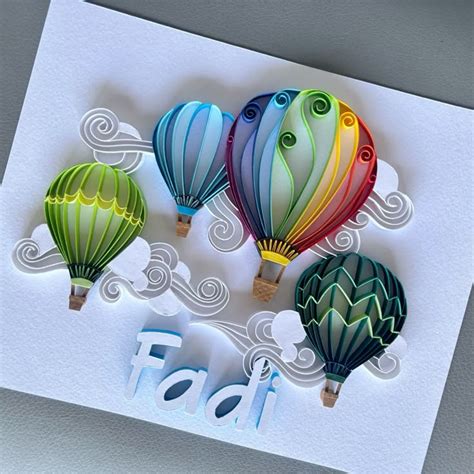 Quilling Hot Air Balloon Shadow Box