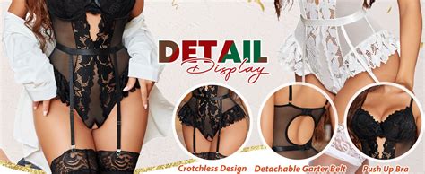 Amazon Avidlove Lace Bodysuit Lingerie For Women Sexy Garter Lingerie Set Teddy Lingerie