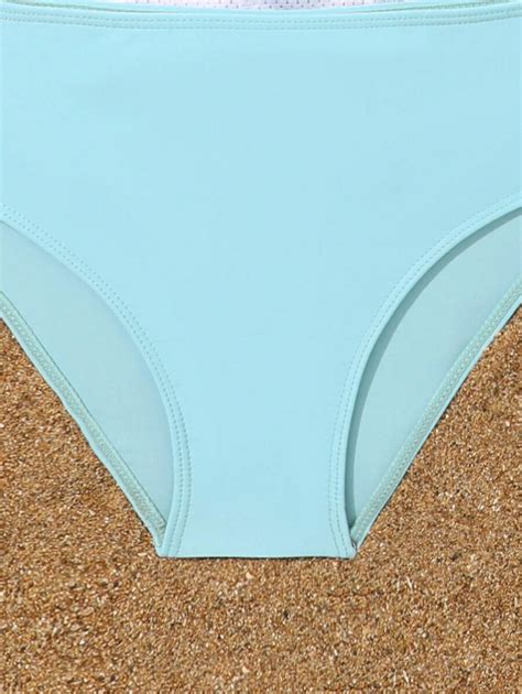 SHEIN Sensorimotor Kids Ensemble de bikini à imprimé alphabet pour filles préadolescentes plage