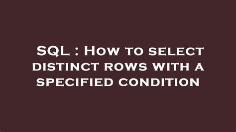 How To Select Distinct Rows In Mysql Templates Sample Printables