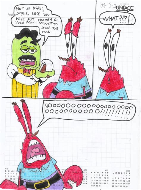 Mr. Krabs says yelling ''no'' by matiriani28 on DeviantArt