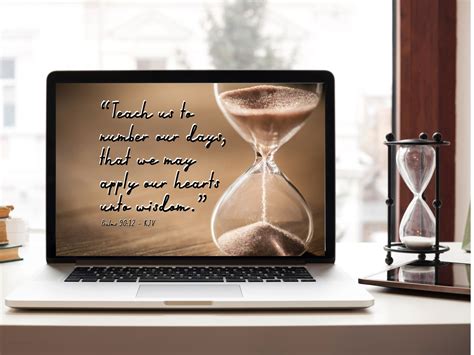 Digital Screensaver Hourglass Sand Timer Psalms 10 12 Quote Desktop Laptop Background Instant