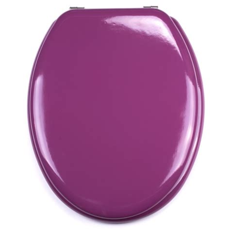 Abattant de toilette universel modèle KLAK en MDF violet et charnières