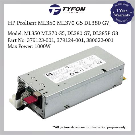 HP Proliant ML350 ML370 G5 DL380 G7 DL385P G8 Redundant Power Supply