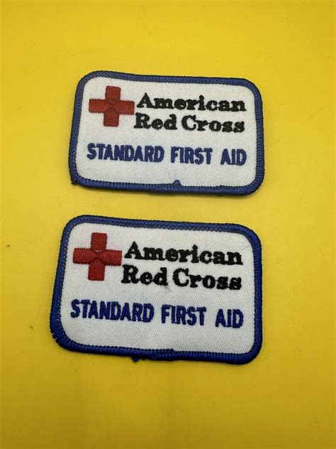 American Red Cross Standard First Aid Patch Embroidered Sew On Ebay