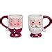 Santa And Mrs Claus Rosy Red X Dolomite Ceramic Christmas Mugs Set