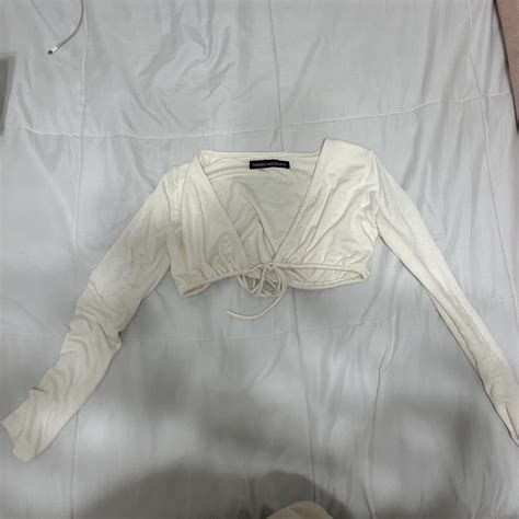 Naked Wardrobe Tie Front Top Size S Croptop Depop