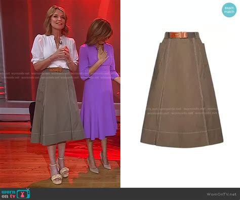 Wornontv Savannahs White Puff Sleeve Top And Khaki Skirt On Today