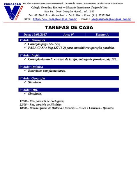 Pdf Tarefas De Casa Pdf File Aula Qu Mica Exerc Cios