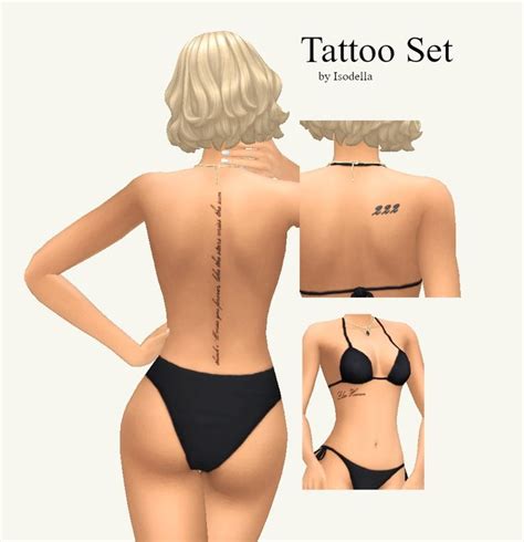 Tattoo Set N Isodella Sims Tattoos Sims Expansions Sims Mods