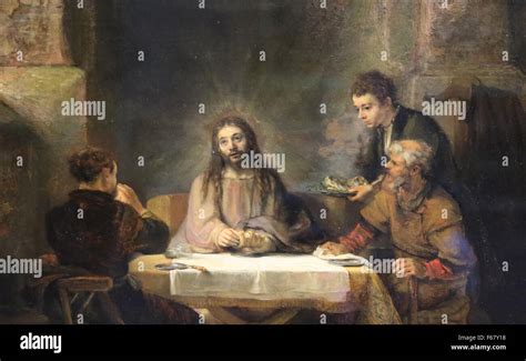 Rembrandt supper emmaus painting hi-res stock photography and images