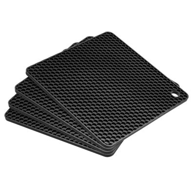 Unique Bargains Silicone Square Hot Pans Pads Heat Resistant Non Slip Trivets Pcs Target