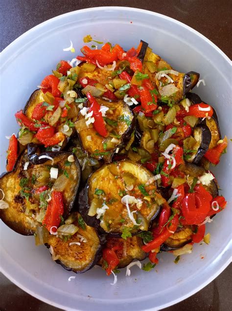 Savory Roasted Eggplant Salad Recipe Sharethecook