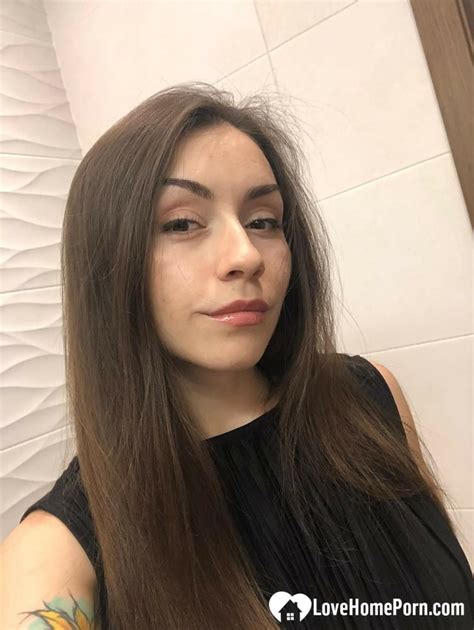 Brunette American Takes Selfies Of Her Medium Tits And Round Booty CoedCherry