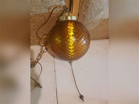 Amber Glass Hanging Pendant Lamp Northern Kentucky Auction Llc