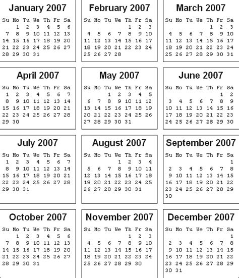 2007 Calendar