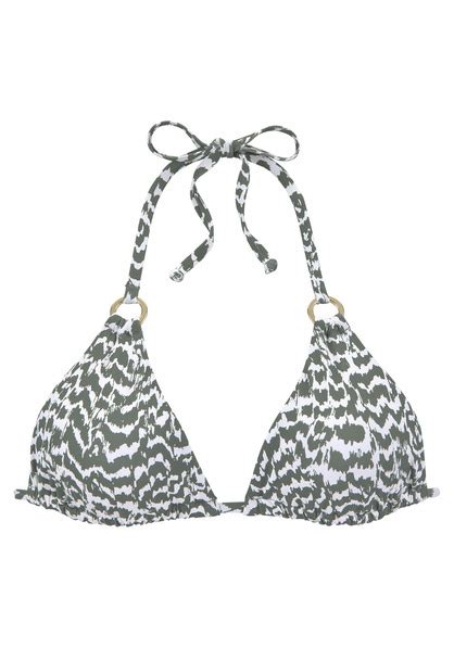 Lascana Triangel Bikini Top Sansa Oliv Bedruckt Cup C D