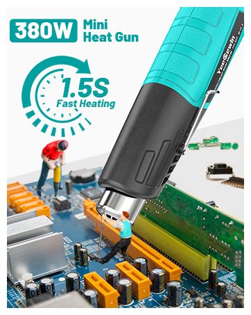 Yeegewin Heat Gun W Fast Heat Mini Hot Air Gun With Temp Settings
