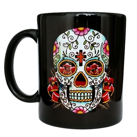 Caneca Caveira Mexicana Preta Loja 2u