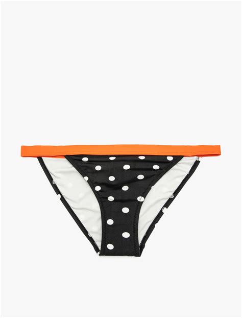 Siyah Kad N Puantiyeli Bikini Alt Yak Bm Koton