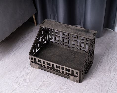 Wood Dog Toy Box, Wooden Large Dog Toy Storage Basket, Pet Dog Puppy ...