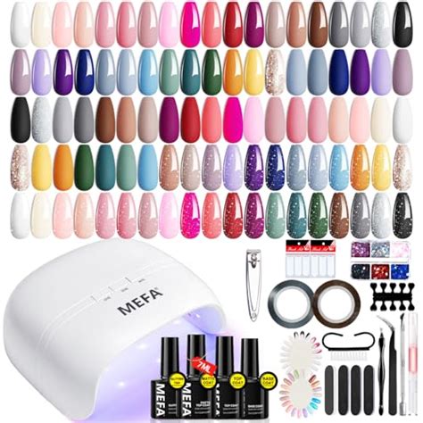 MEFA Pcs Gel Nail Polish Kit With U V Light Colors All Seasons Nude Gel Nail Polish Set