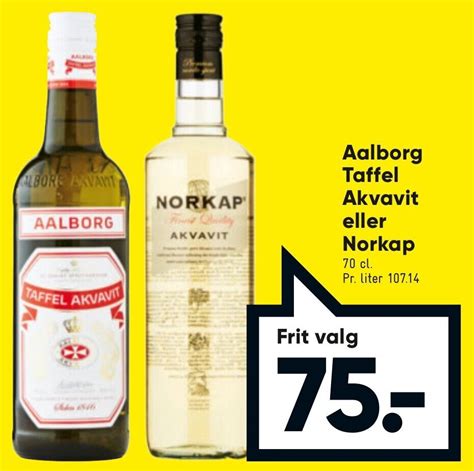 Aalborg Taffel Akvavit Eller Norkap Cl Tilbud Hos Bilka