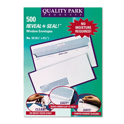 Quality Park Reveal N Seal Security Tint Envelope Address Window