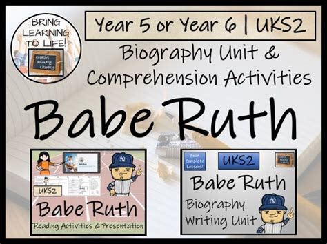 Babe Ruth Reading Comprehension Biography Bundle Year Or Year Teaching Resources