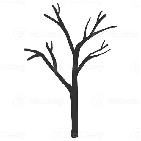 Hand Drawn Naked Tree Silhouette Png