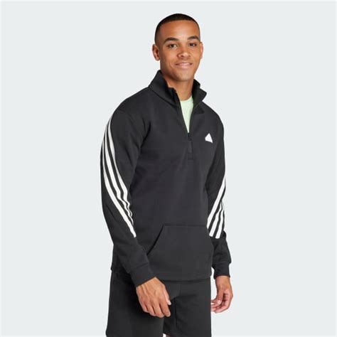 Adidas Future Icons 3 Stripes Half Zip Sweatshirt Black Adidas