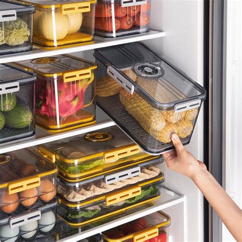 Ящики для хранения продуктов в холодильнике, контейнеры с датой и ...