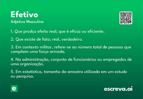 O Que Significa Efetivado - Efetivo - Significado e Sinônimo - escreva.ai