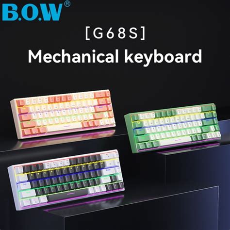 Bow G S Gaming Mechanical Keyboard Hot Swappable Colorful Anti Ghosting Wired Keyboard With