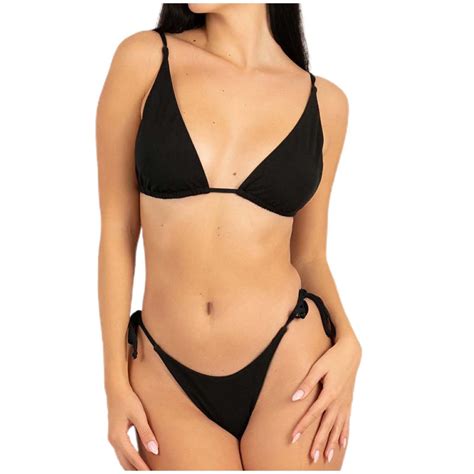 Sexy Fashion Bandeau Sunbathing Bikini Tan Without Tan Lines Breathable Triangle Cups With Tie