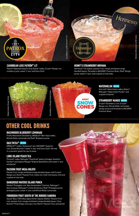 Dave N Busters Menu 2