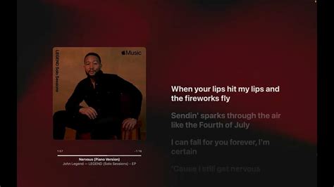 John Legend Nervous Piano Version Lyrics Youtube