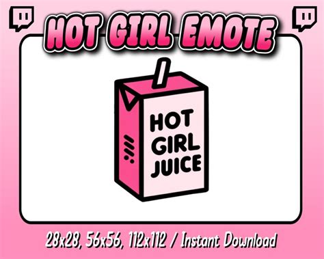 Hot Girl Juice Emote For Twitch Youtube Discord Etc Cute Pink Emotes Pink Carton Emotes