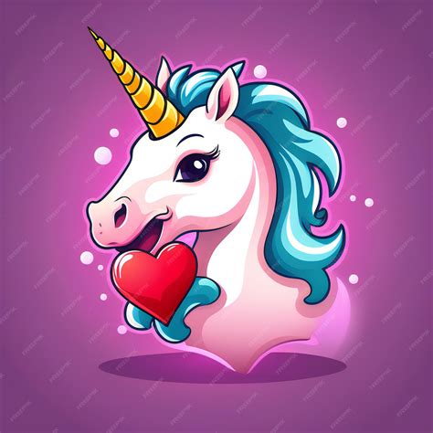 Premium Photo | Unicorn horse beautiful 2D Cute unicorn character ...