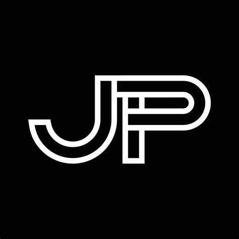 jp logo monogram   style negative space  vector art