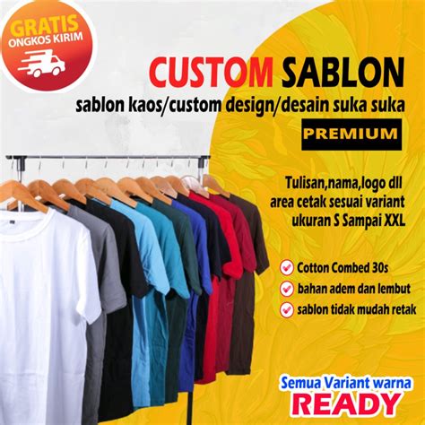 Jual T Shirt Kaos Custom Sablon Satuan Dan Lusinan Baju Full Warna